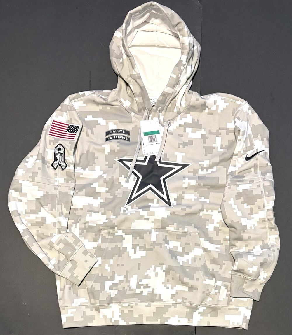 Nike Dallas Cowboys Salute To Service Primary Edge Club Hoodie XL NWT White Gray